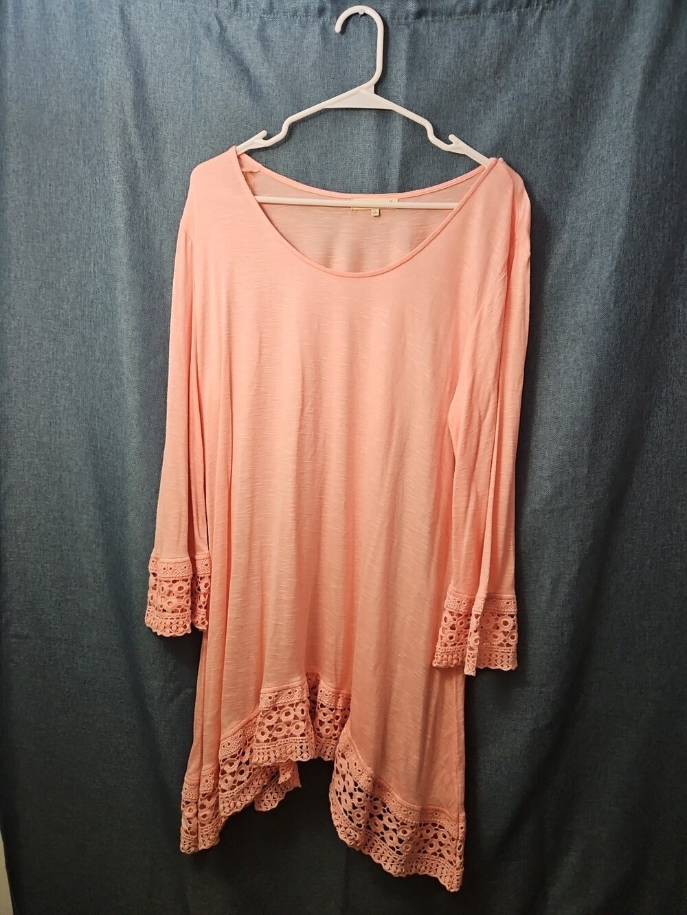 Indigo Soul Boho Tunic Top Large Pink Rayon Crochet Lace ✨💗👍HOST PICK👍💗✨ - Picture 2 of 16